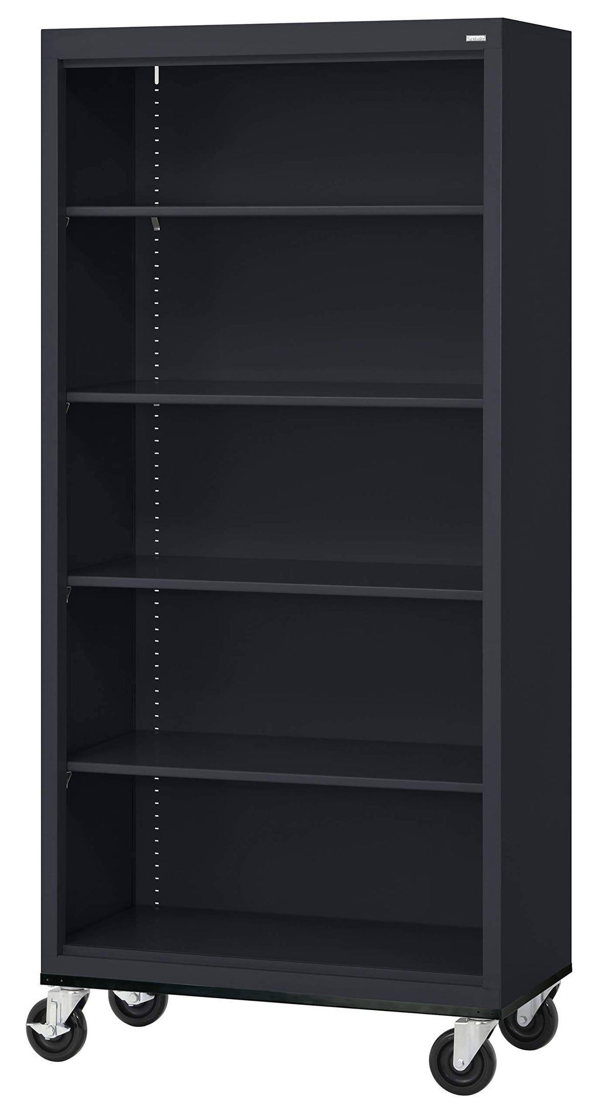 Steel Mobile Bookcase 36"W x 18"D x 78"H Black Z83745