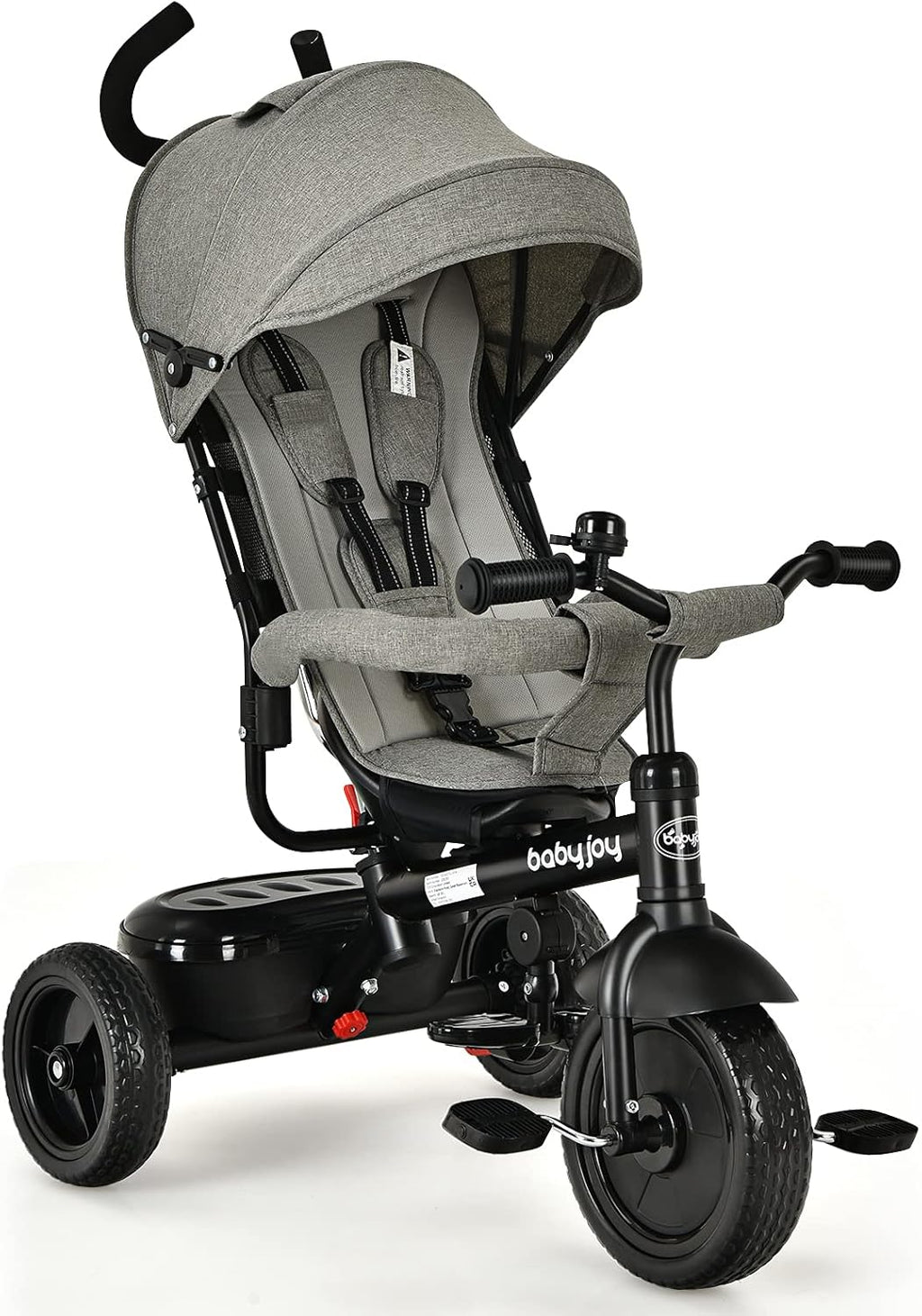 4-in-1 Toddler Tricycle with Push Handle and Canopy B47518