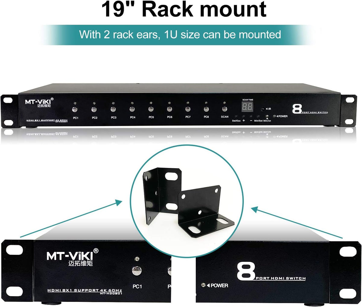 8 Ports HDMI Switch 8x1 4K@60Hz Y733950