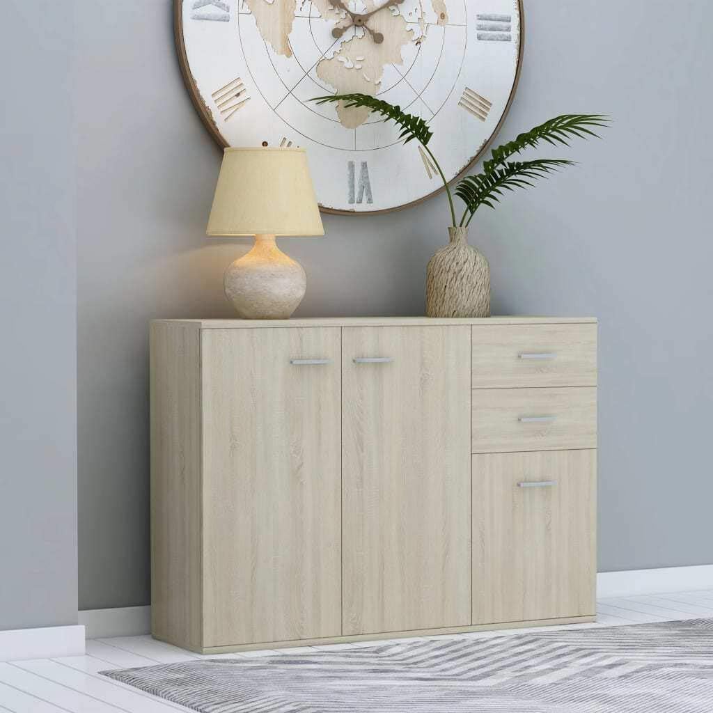 White Chipboard Sideboard Storage Cabinet B6006