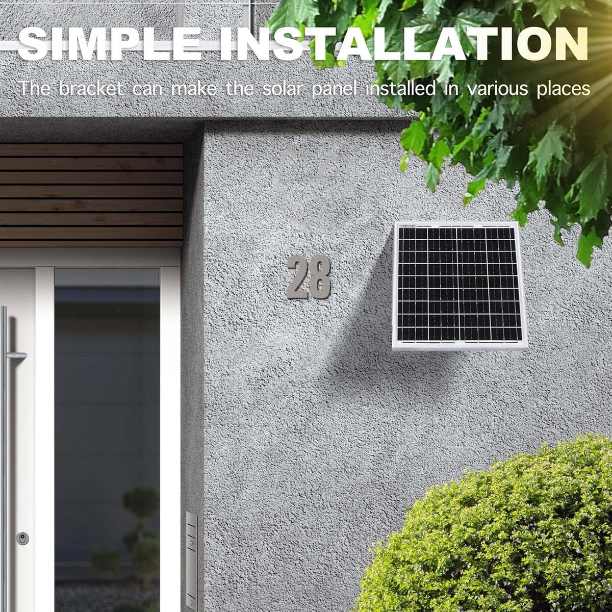 20 Watt 12V Solar Panel Kit with Adjustable Tilt Mount Brackets and 5A PWM Solar Charge Controller F17993