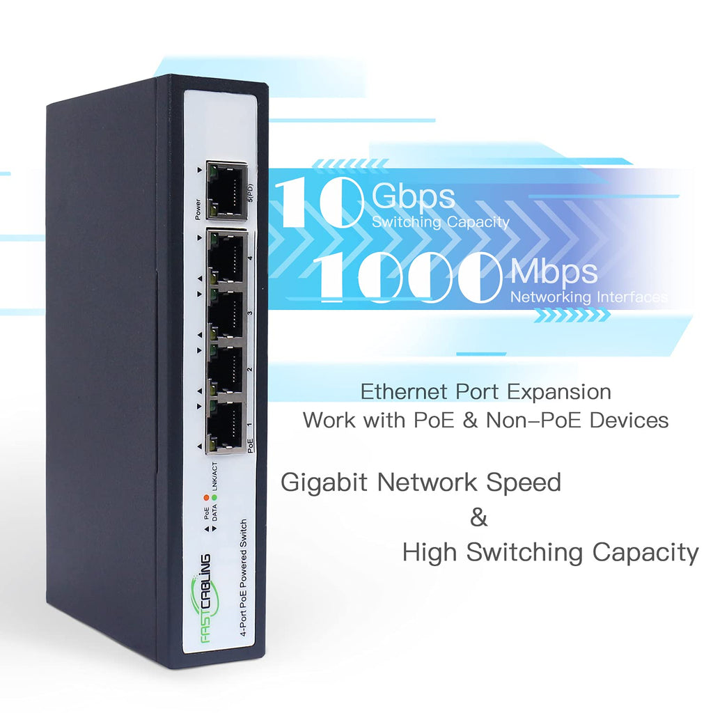 PoE Powered Switch, 65W Passthrough Power, IEEE802.3bt Standard X768546
