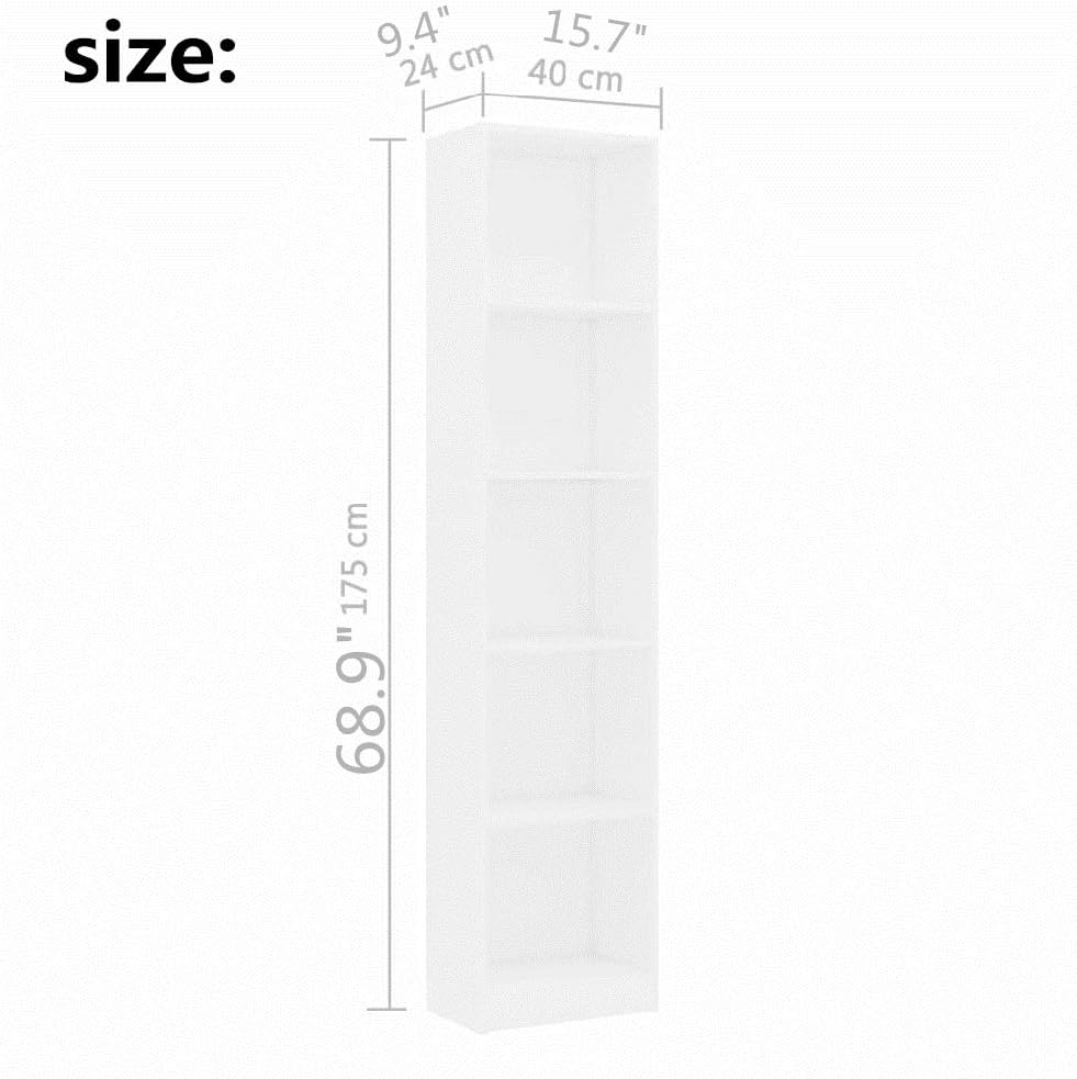 3-Tier White Chipboard Bookcase L891144