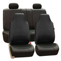 Black PU Leather Full Set Car Seat Covers A7866