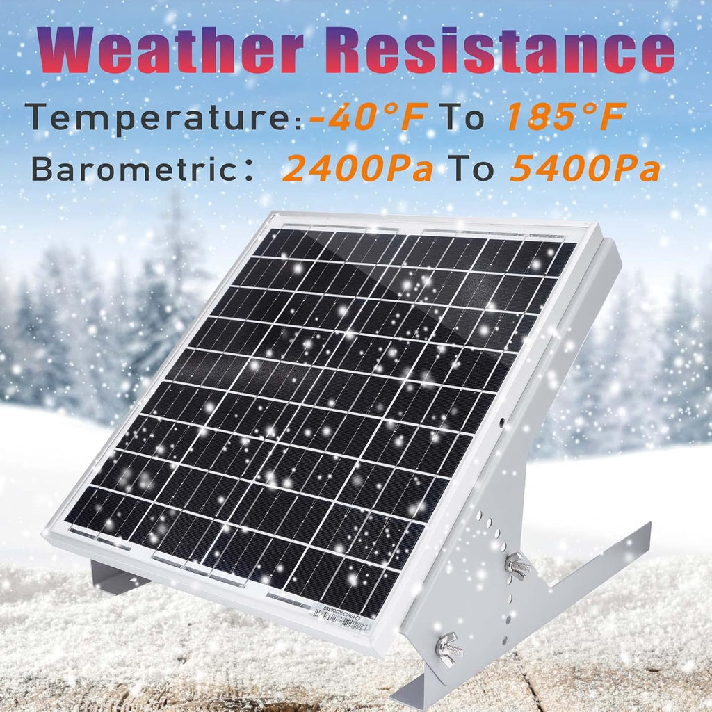 20 Watt 12V Solar Panel Kit with Adjustable Tilt Mount Brackets and 5A PWM Solar Charge Controller F17993