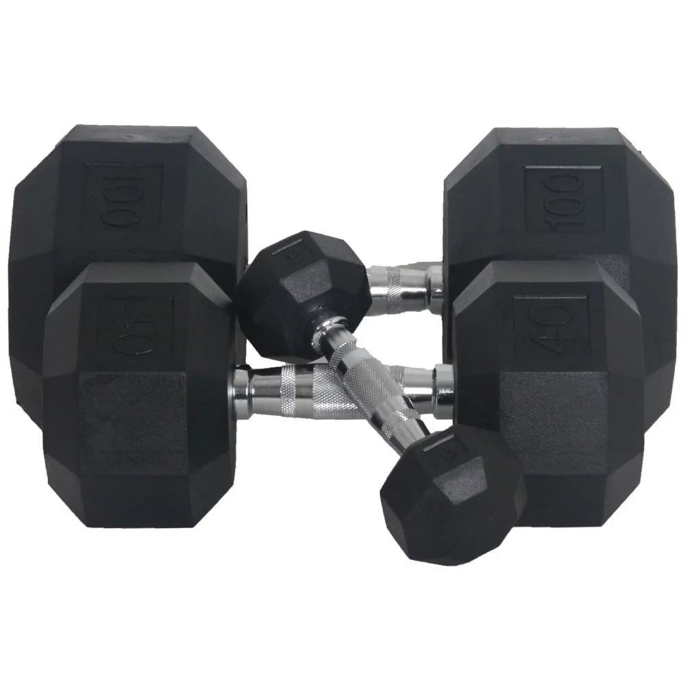 25 lbs Pair Rubber Hex Dumbbell V1381
