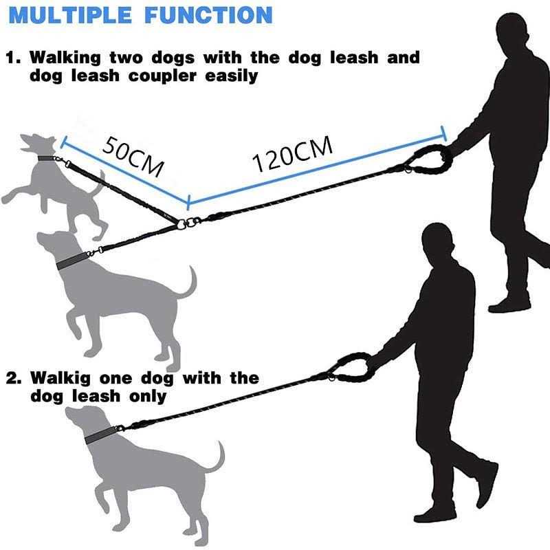 Double Dog Leash 360 Swivel No Tangle L710