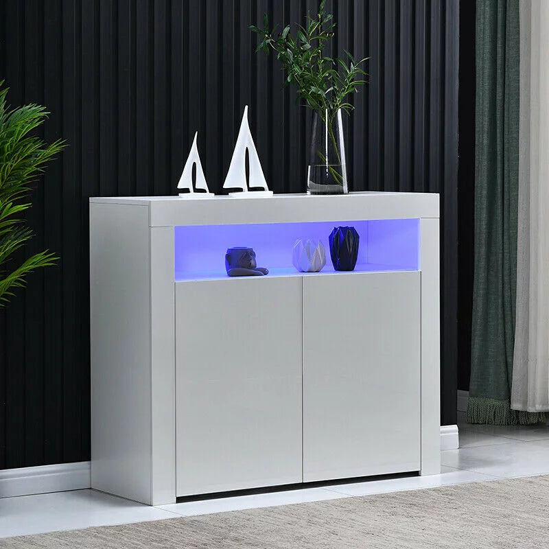 LED High Gloss Sideboard Buffet Cabinet S3858