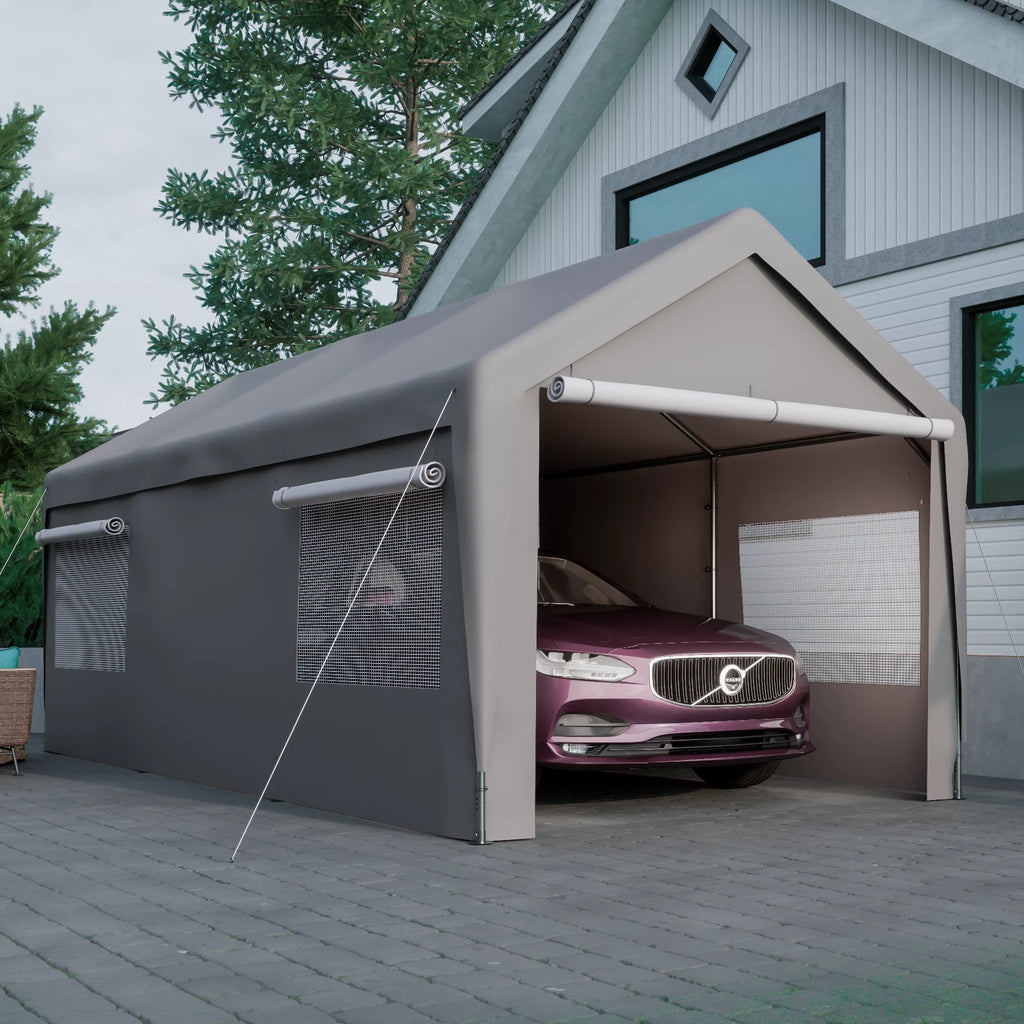 10 x 20 ft. Heavy Duty Steel Outdoor Carport Canopy B195855