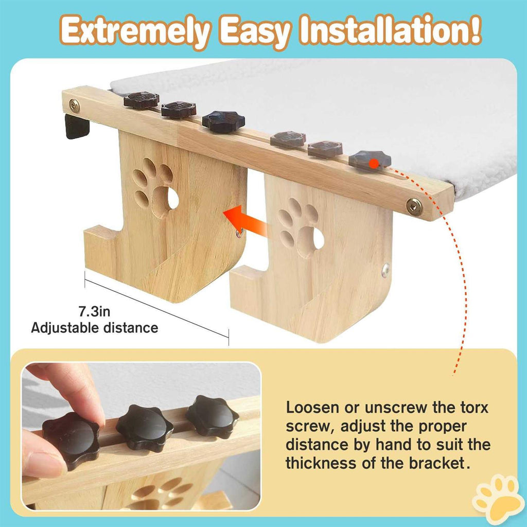 Cat Window Perch with Wood and Metal Frame F954