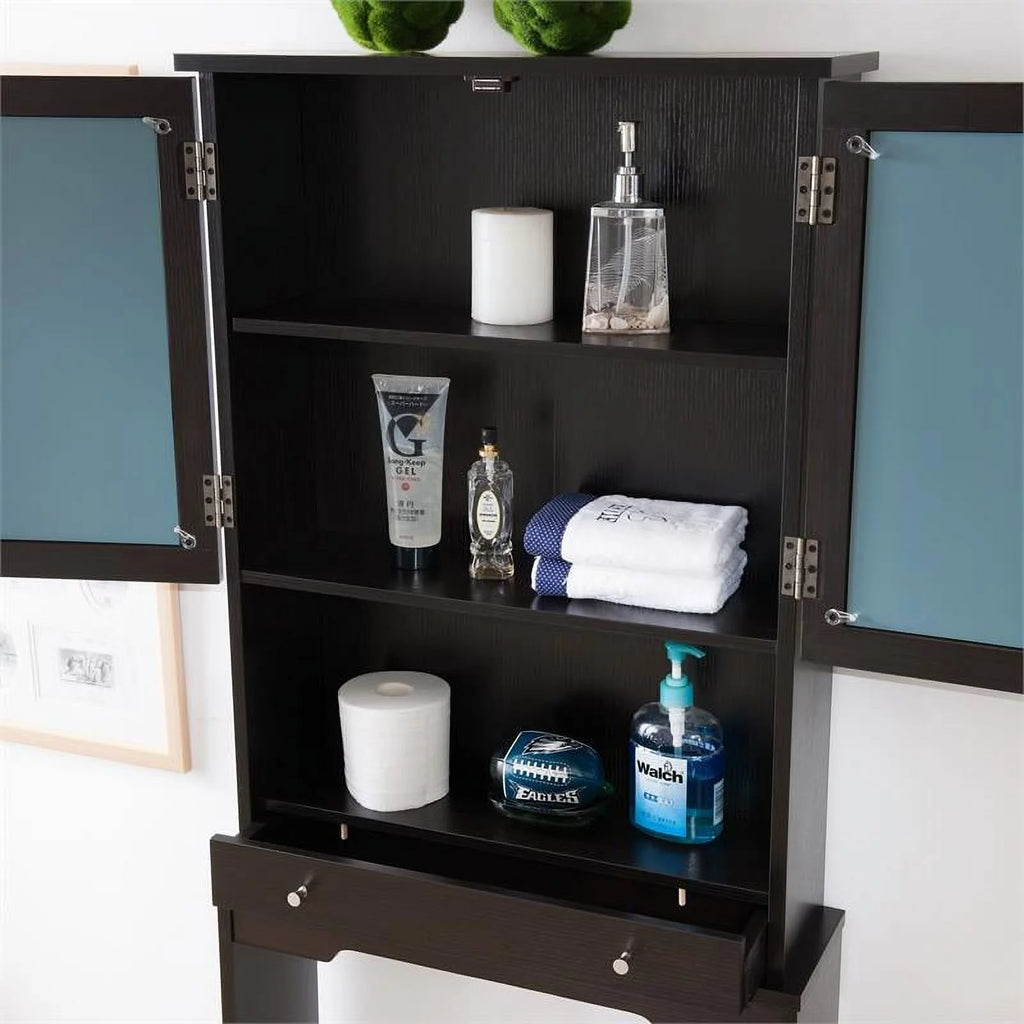 Cappuccino Wood Bathroom Space Saving Cabinet R3332