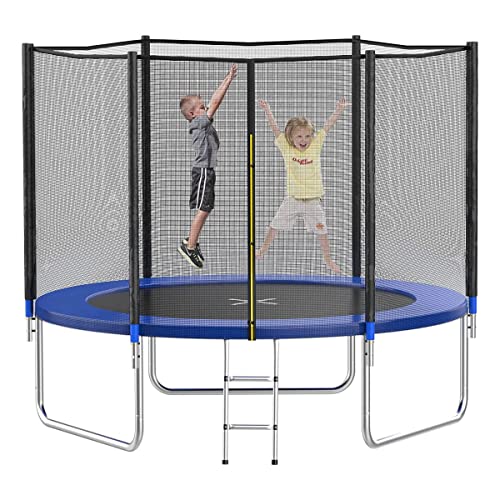 15 Ft Trampoline with Safety Enclosure Net and Basketball Hoop S8080