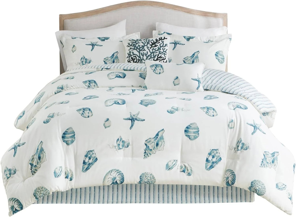 Coastal Reversible Comforter Set 4 Piece L7708