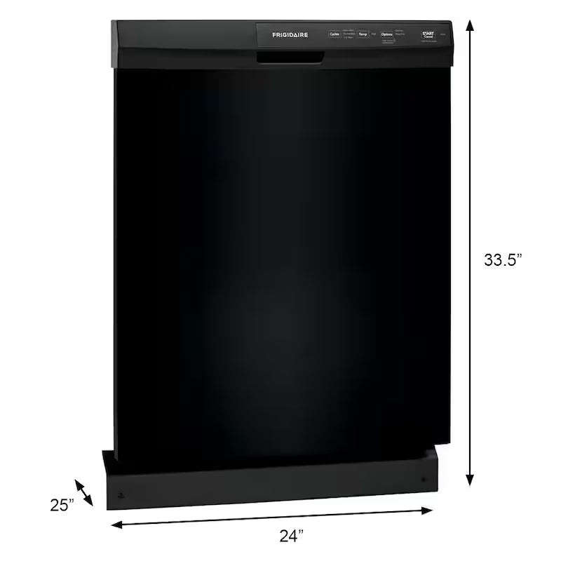 Black 24 In. Built-In Tall Tub Dishwasher with 3-Cycles I13434