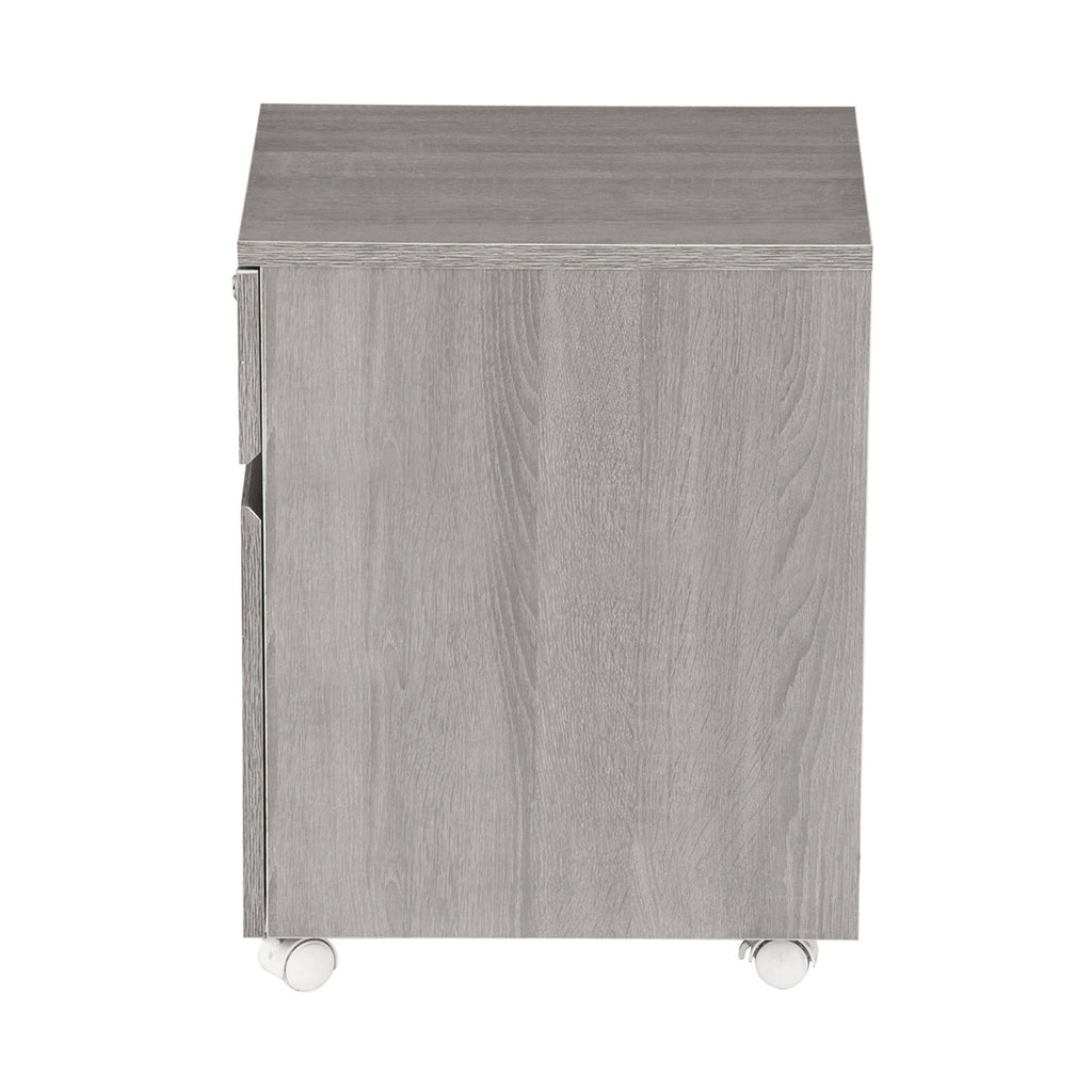 White Two Drawer Vertical Filing Cabinet with Lock L66440