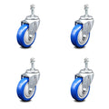 Blue Poly Swivel Caster Set of 4 P489
