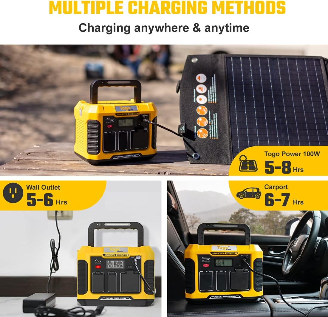 Portable Power Station 288Wh Lithium Battery 120V/330W Pure Sine Wave AC Outlet S634692