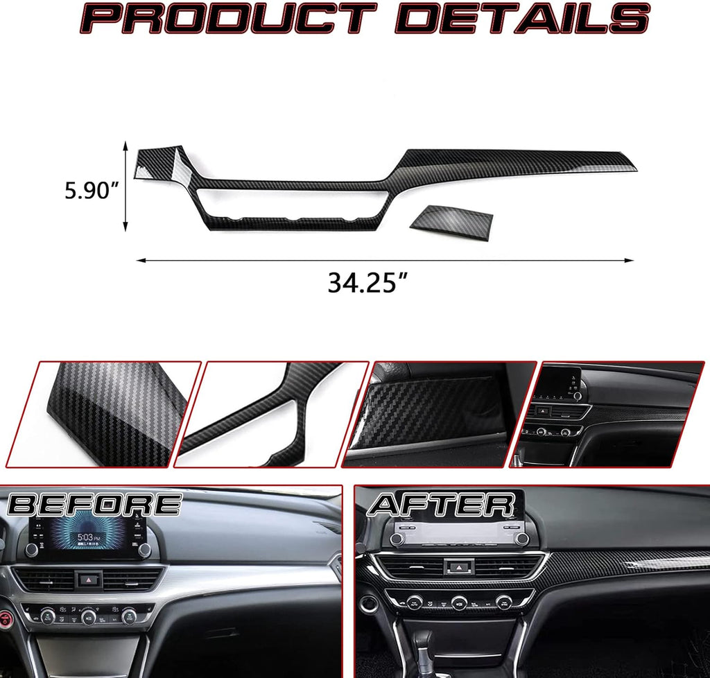 2pcs Carbon Fiber Pattern Console Dashboard AC Switch Button Panel Cover Trim P1417