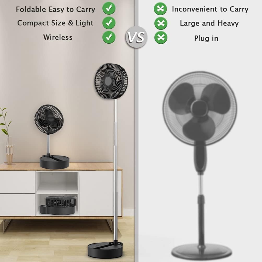 Black Battery Operated Oscillating Fan L119144