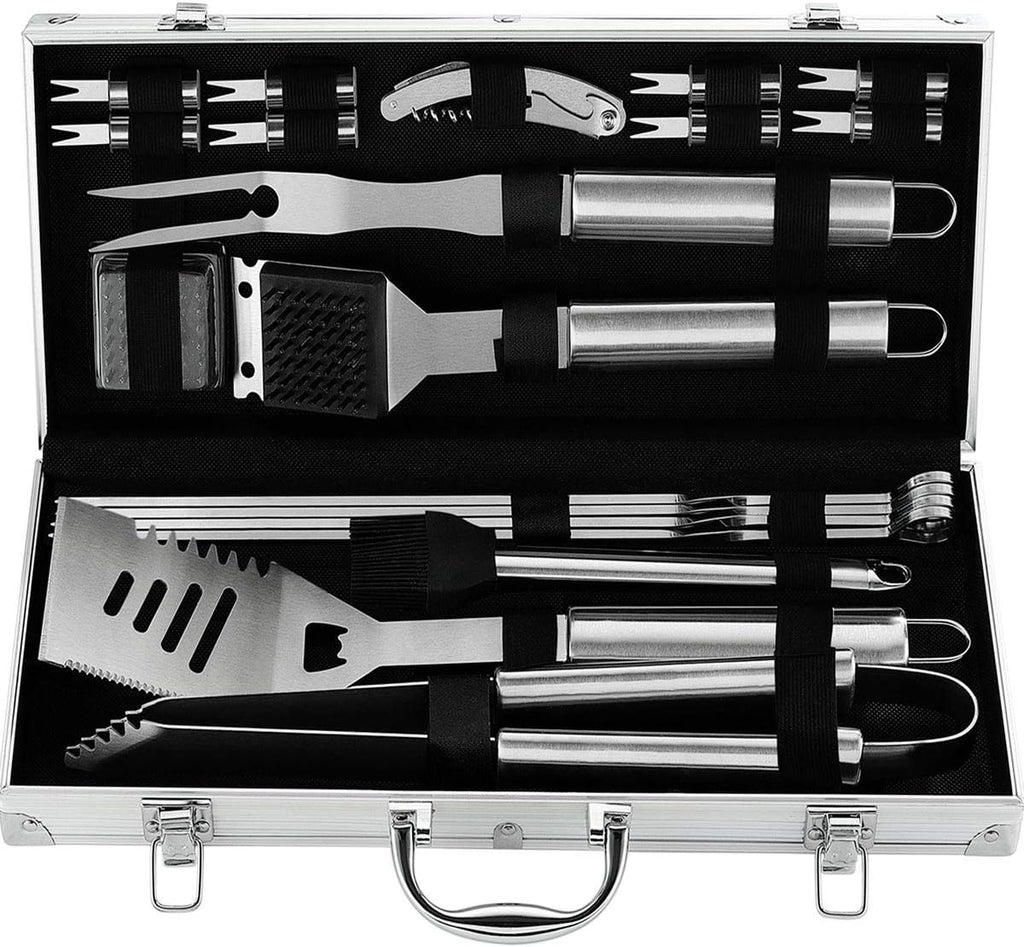 20 Pc Heavy Duty Stainless Steel BBQ Grill Tools Set with Aluminum Storage Case O304