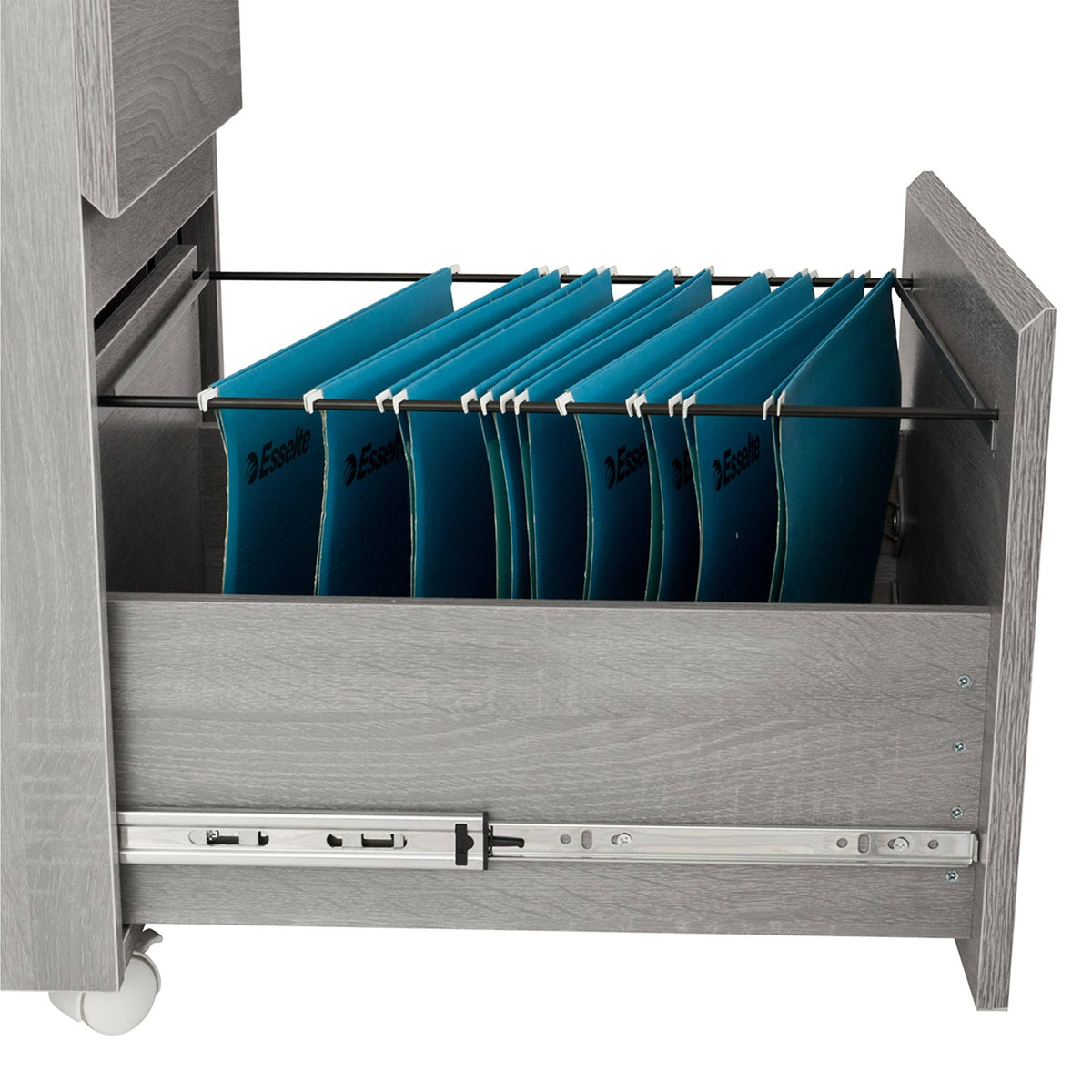 White Two Drawer Vertical Filing Cabinet with Lock L66440