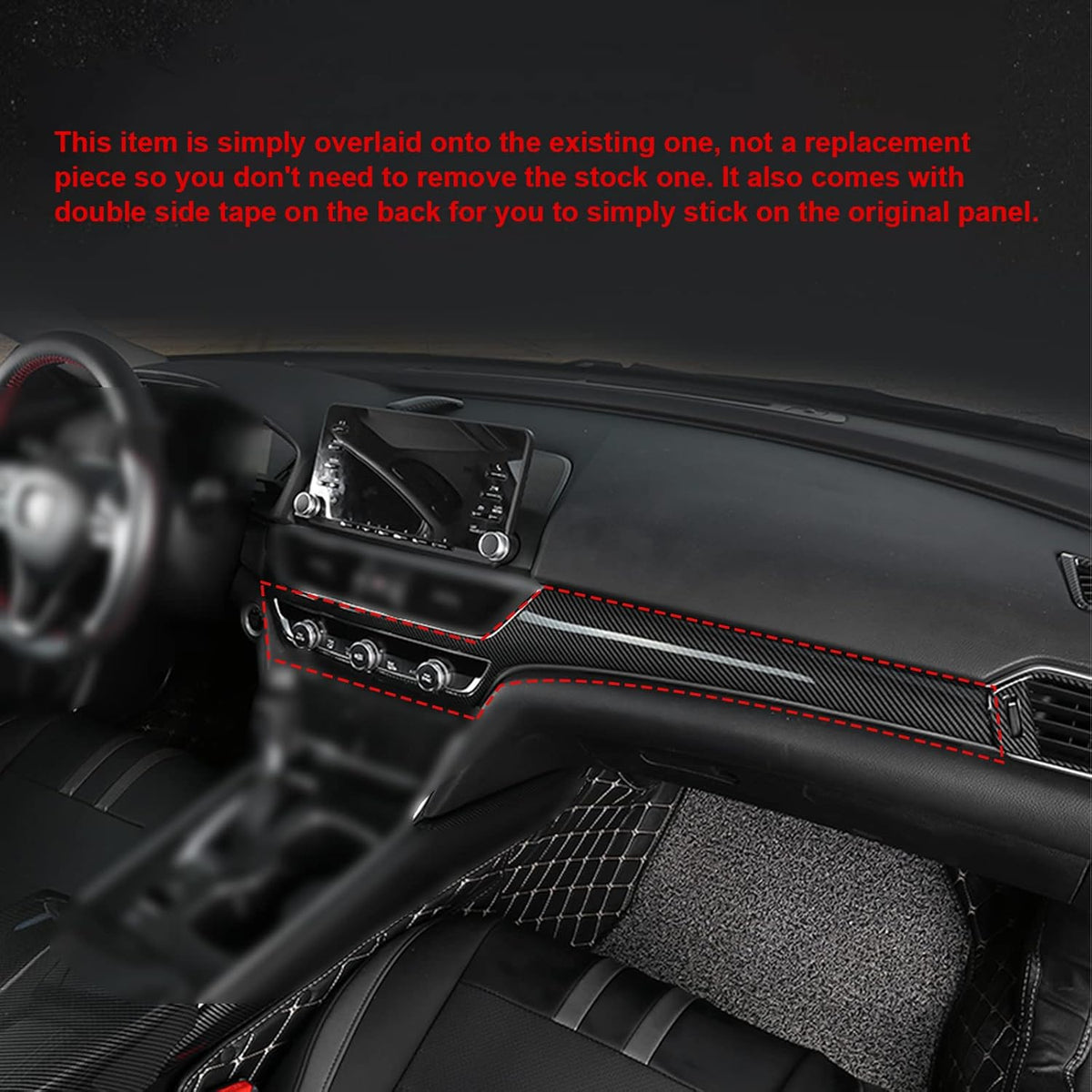 2pcs Carbon Fiber Pattern Console Dashboard AC Switch Button Panel Cover Trim P1417