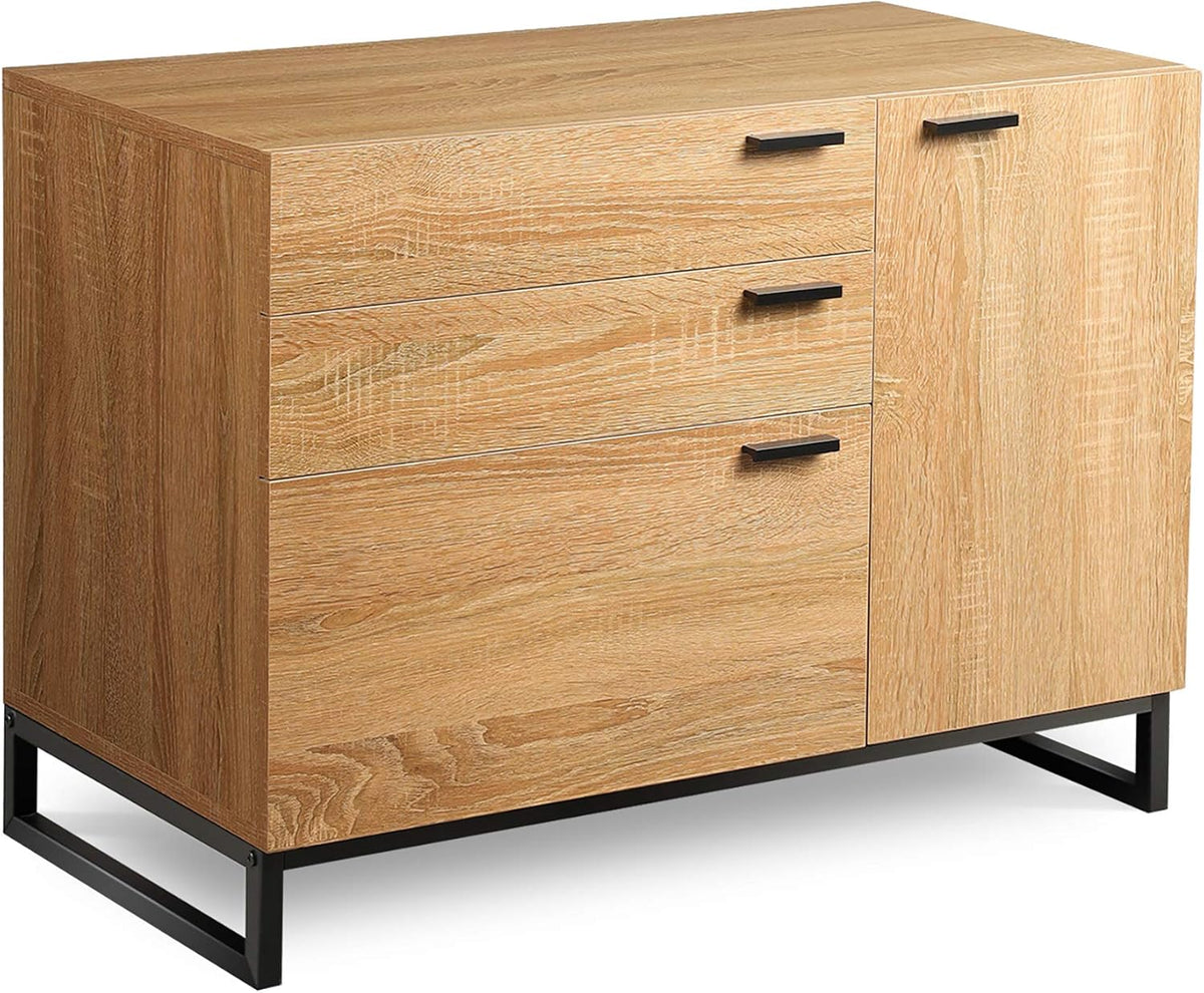 3 Drawer Wood Dresser with Side Door M226