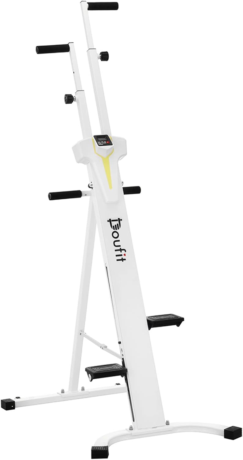 Folding Vertical Climber Exercise Machine with LCD Monitor Q692