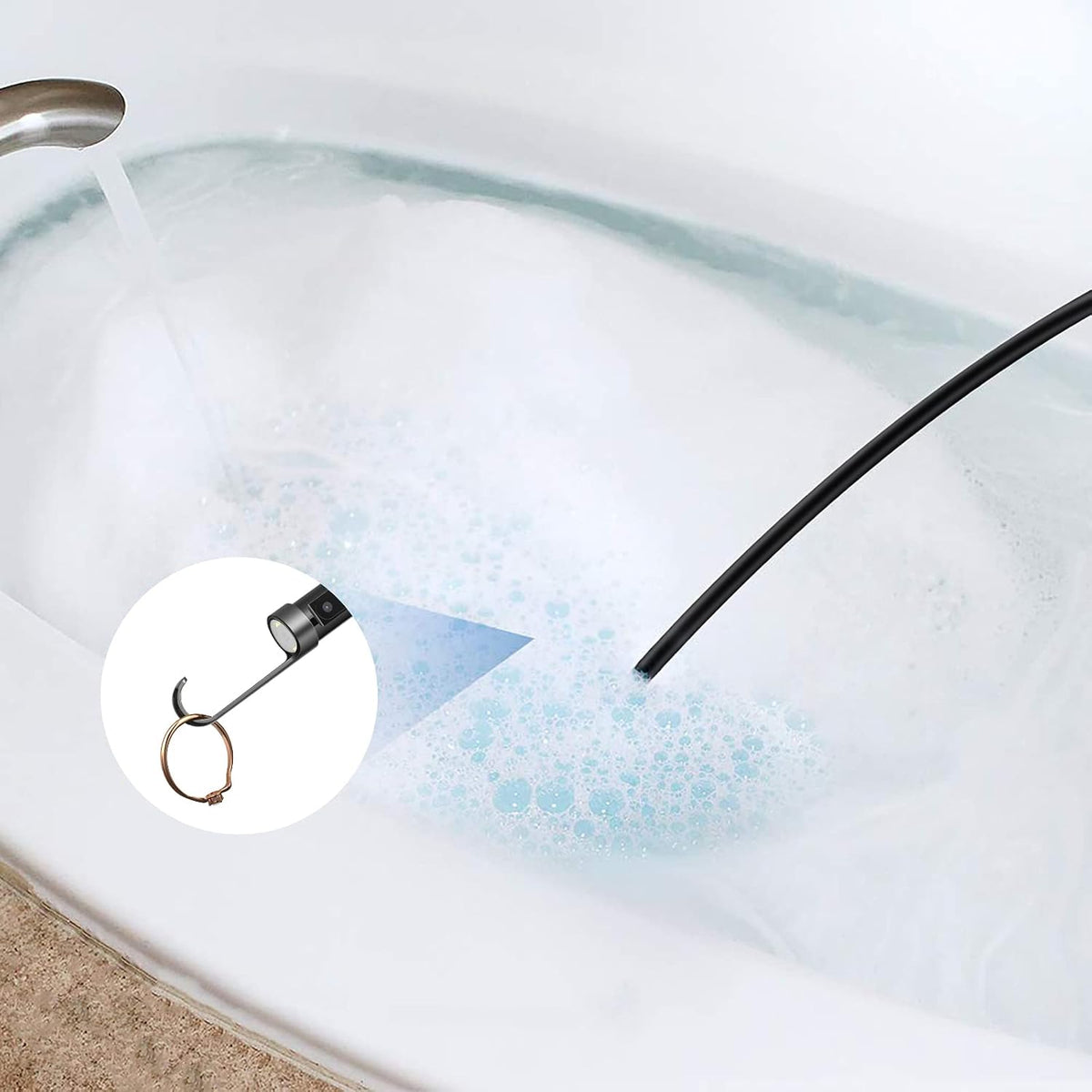 Dual Lens Endoscope Borescope 4.5 HD Inspection Camera with Light 16.5ft T3070