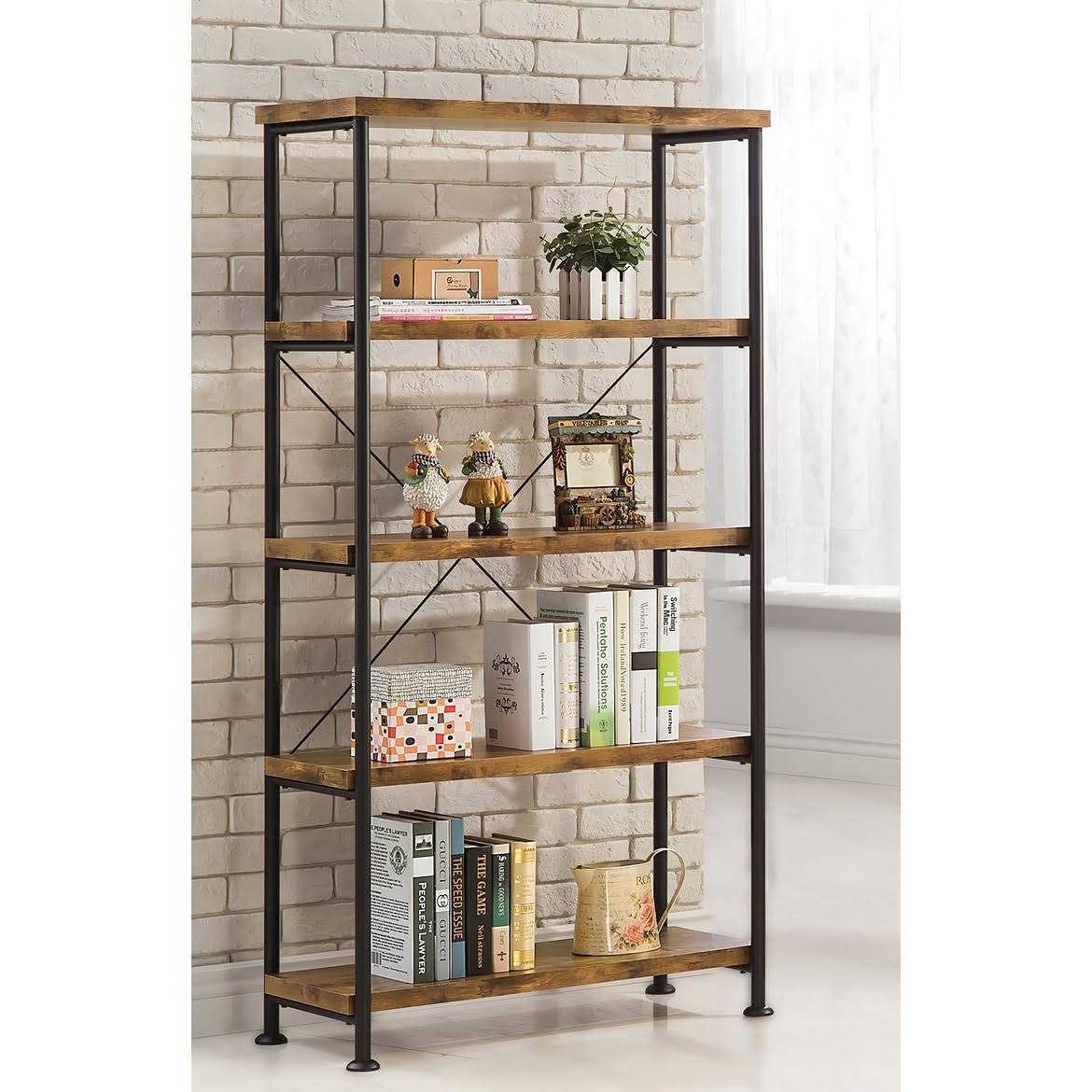 Antique Nutmeg 4-Shelf Bookcase M359