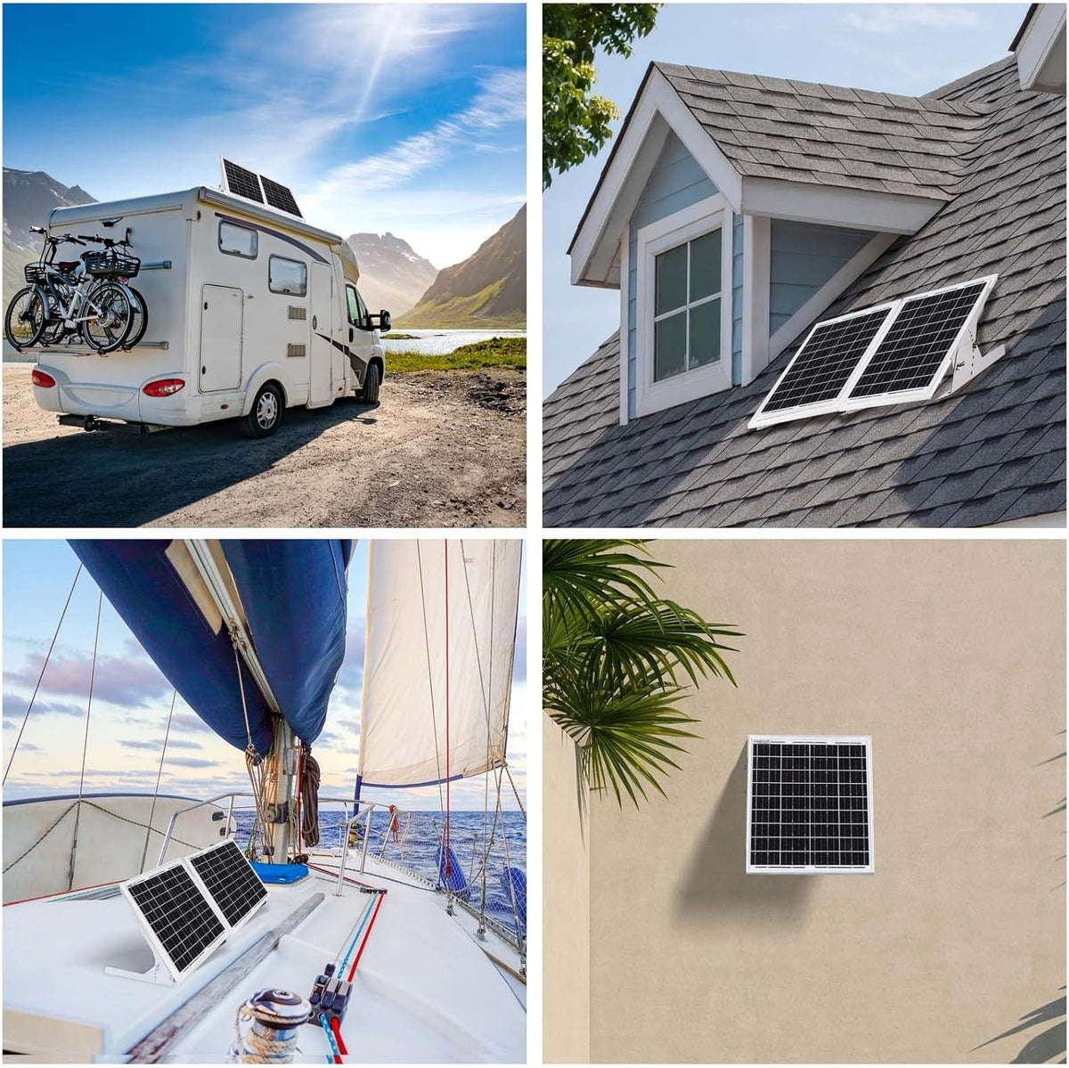 20 Watt 12V Solar Panel Kit with Adjustable Tilt Mount Brackets and 5A PWM Solar Charge Controller F17993