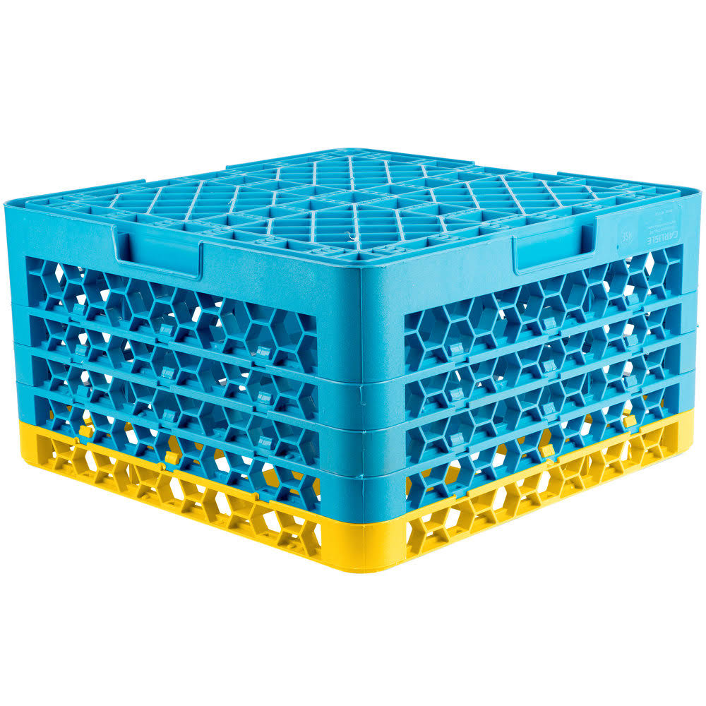 9 Compartment Yellow Glass Rack with 4 Extenders H334