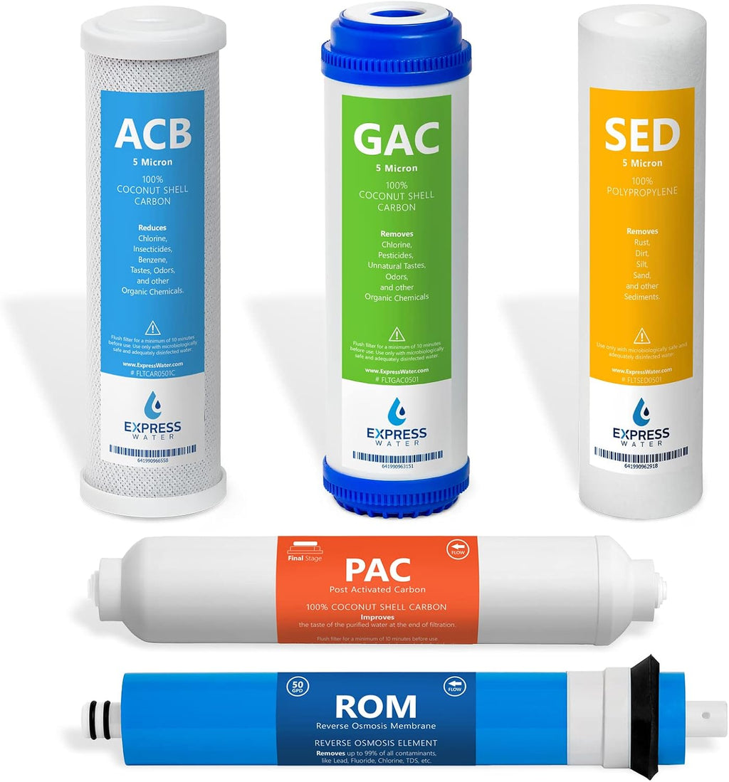 Reverse Osmosis System Replacement Filter Set with 50 GPD RO Membrane A221