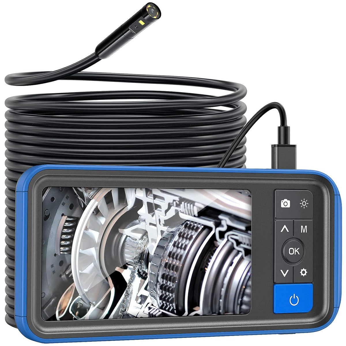 Dual Lens Endoscope Borescope 4.5 HD Inspection Camera with Light 16.5ft T3070