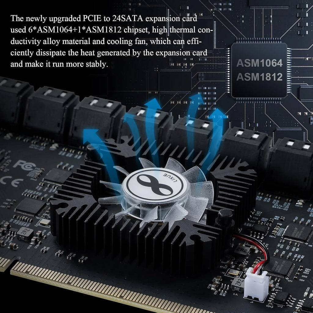 PCIE 16X 24 Ports SATA 3.0 Expansion Card J22746