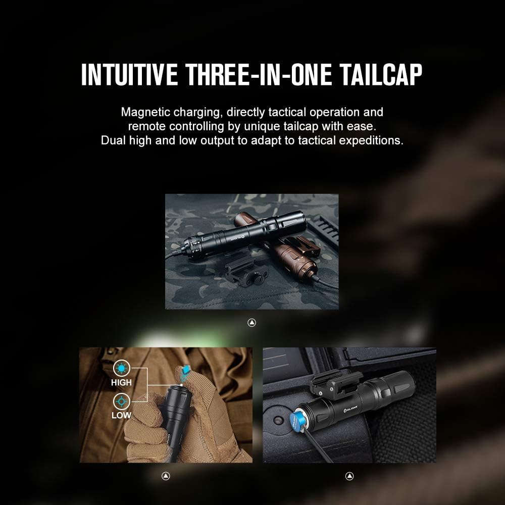 2000 Lumens Rechargeable Tactical Flashlight with Remote Pressure Switch V30247