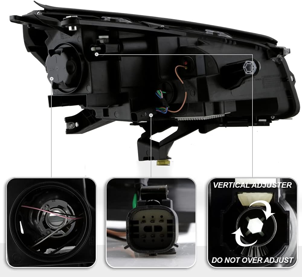 Black Halogen Headlight Lamp Left Driver Side G57656