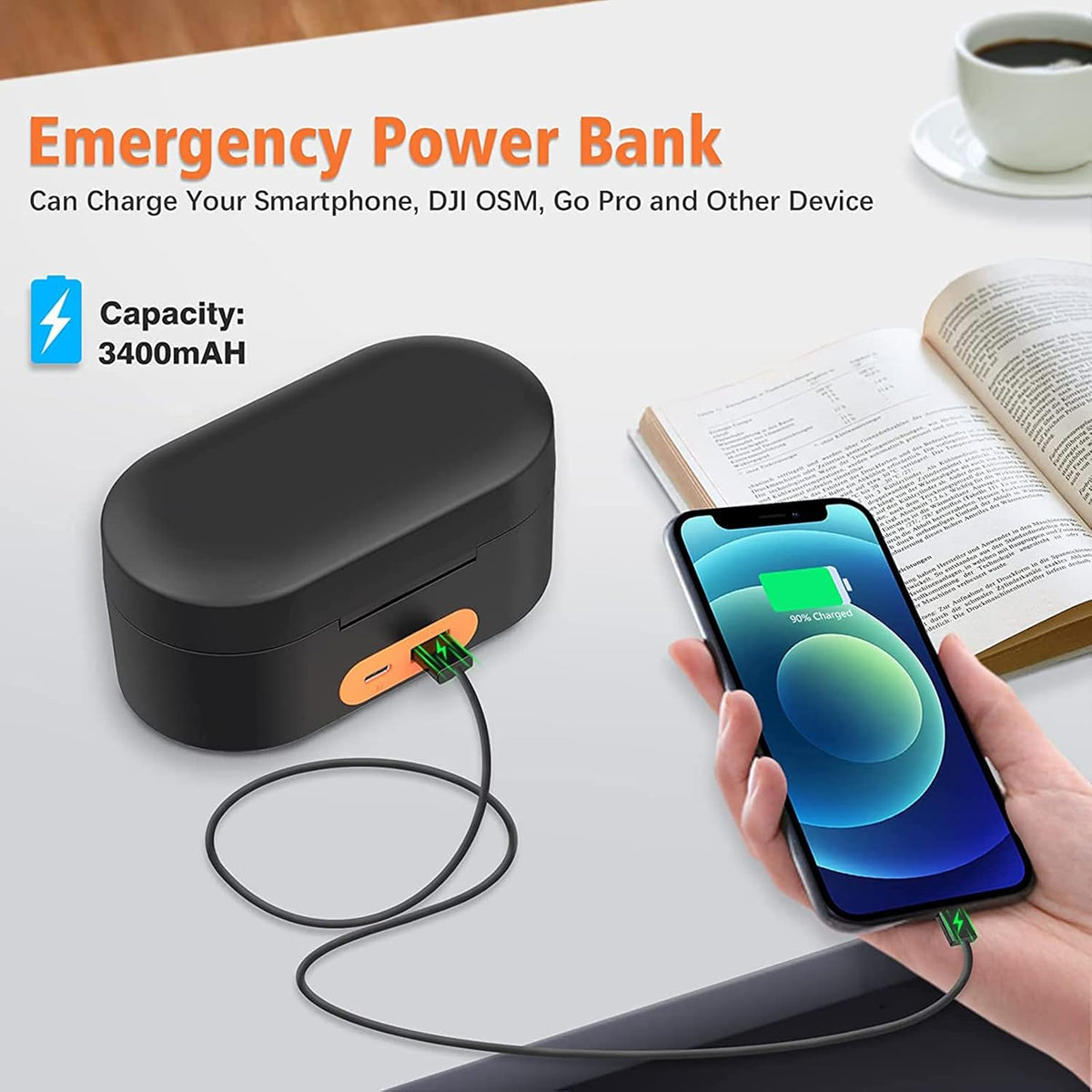 Wireless Charging Case with 3400mAh Built-in Battery F572