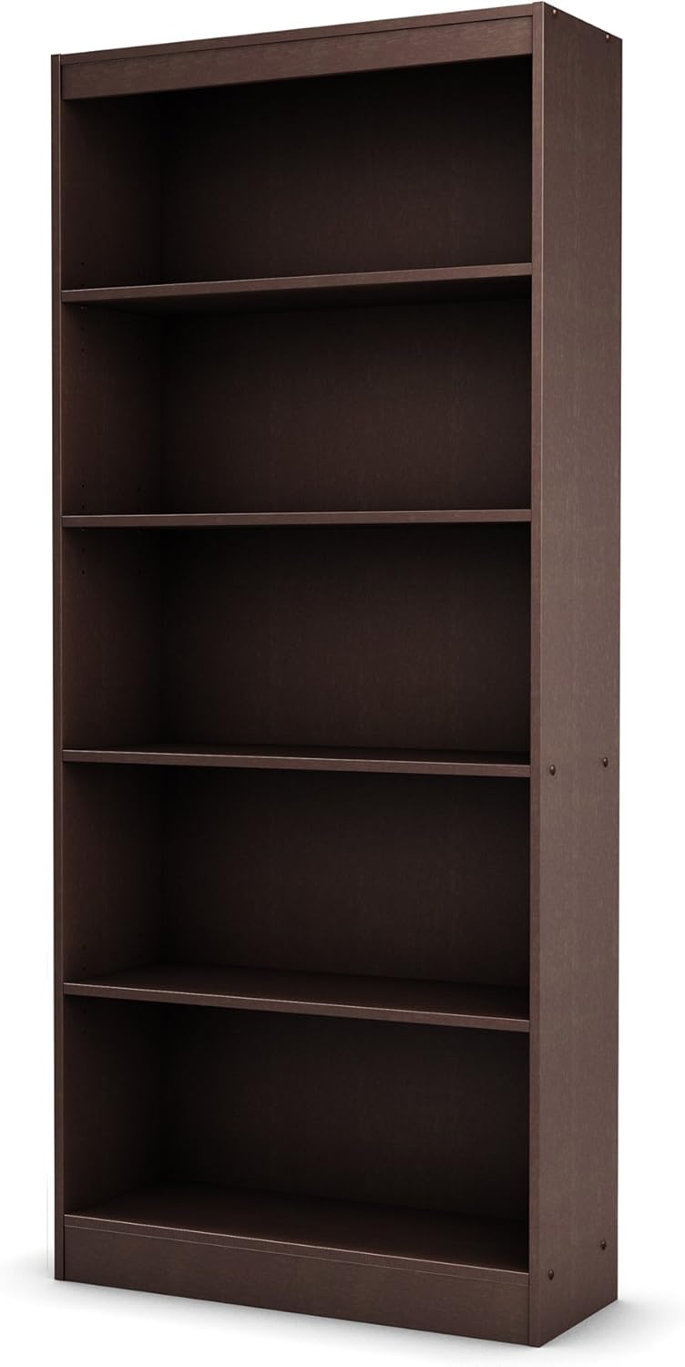 5-Shelf Pure White Bookcase A695821