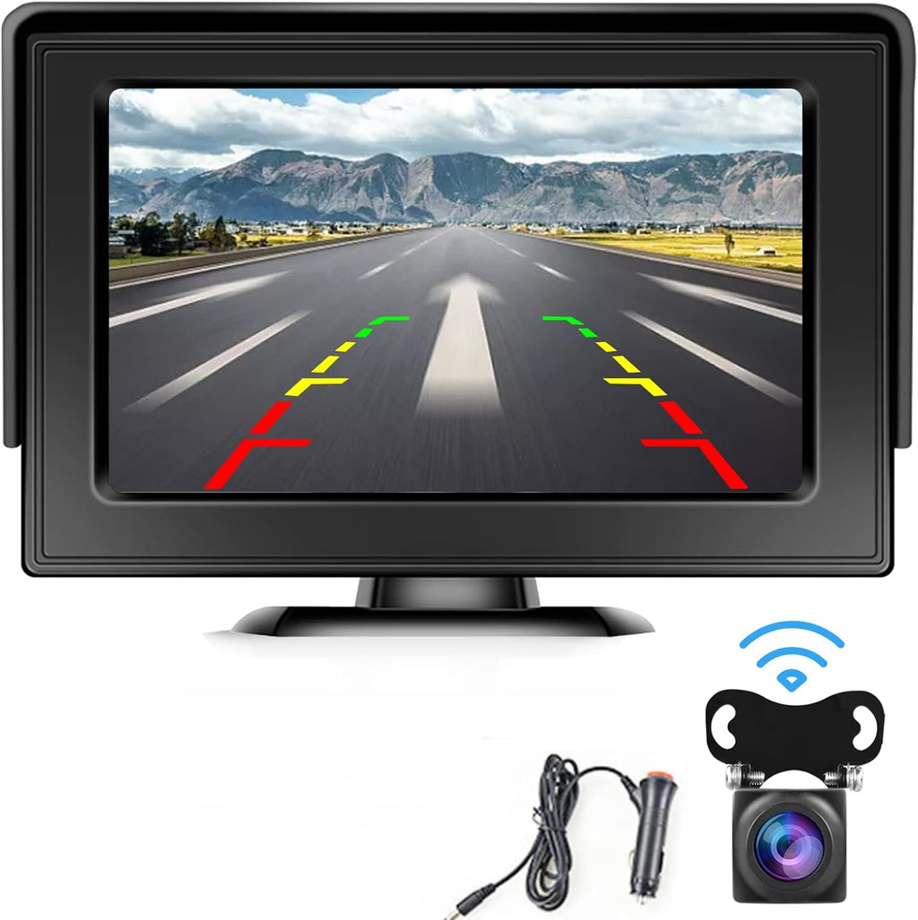 Wireless Backup Camera with Monitor Kit 4.3" HD 1080P Waterproof Night Vision D513