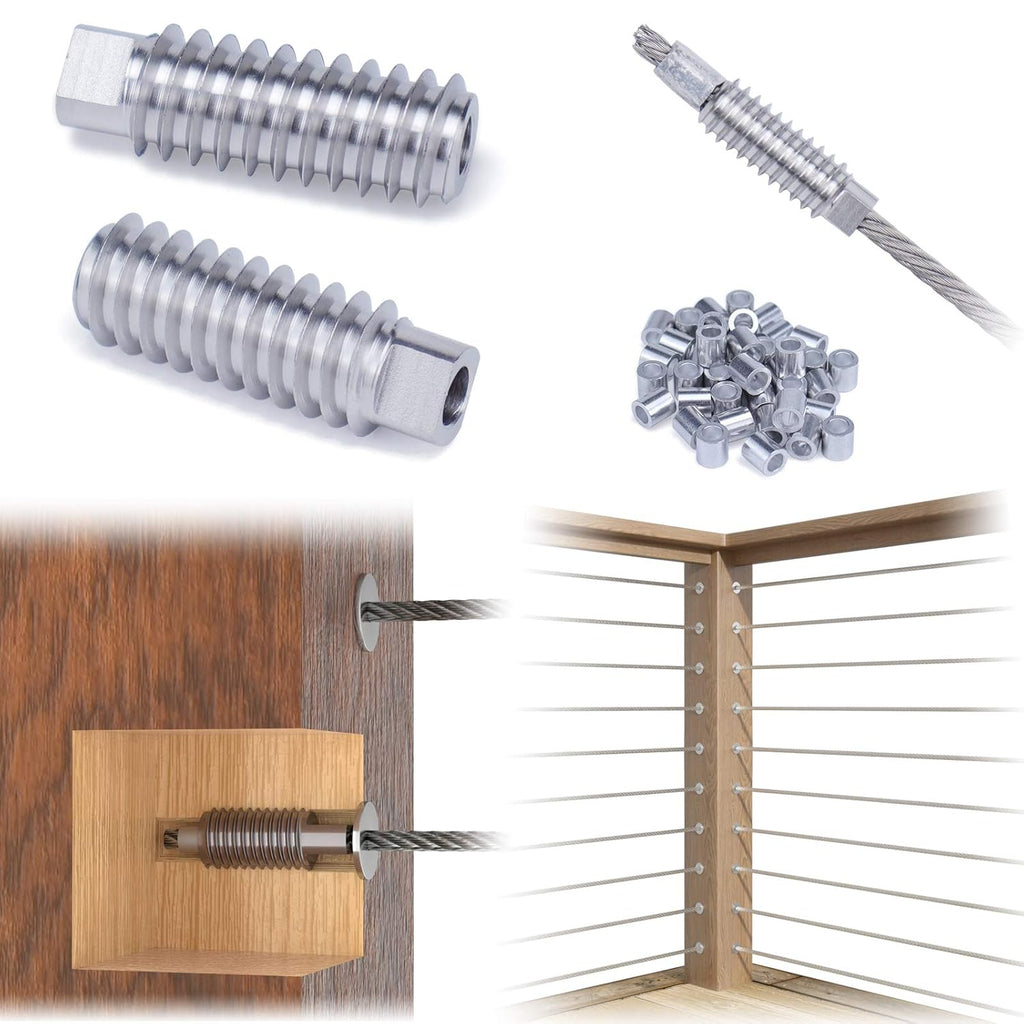 20 Pack 3/16 Invisible Cable Railing Kit T316 Stainless Steel D83526
