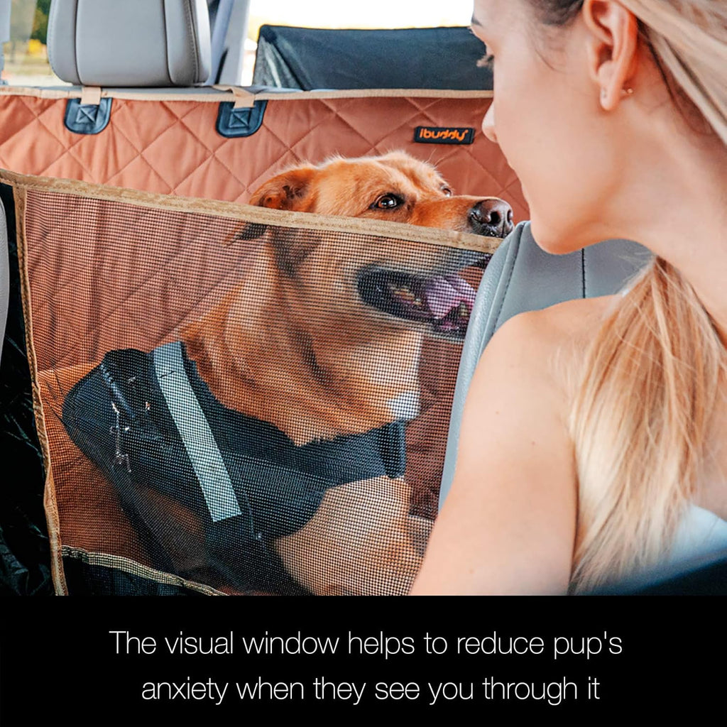 Waterproof Dog Car Seat Cover with Mesh Window M507