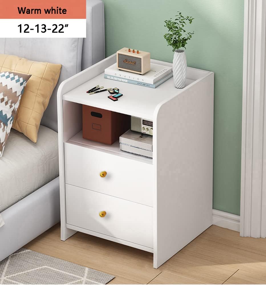 White Nightstand with Drawers C252