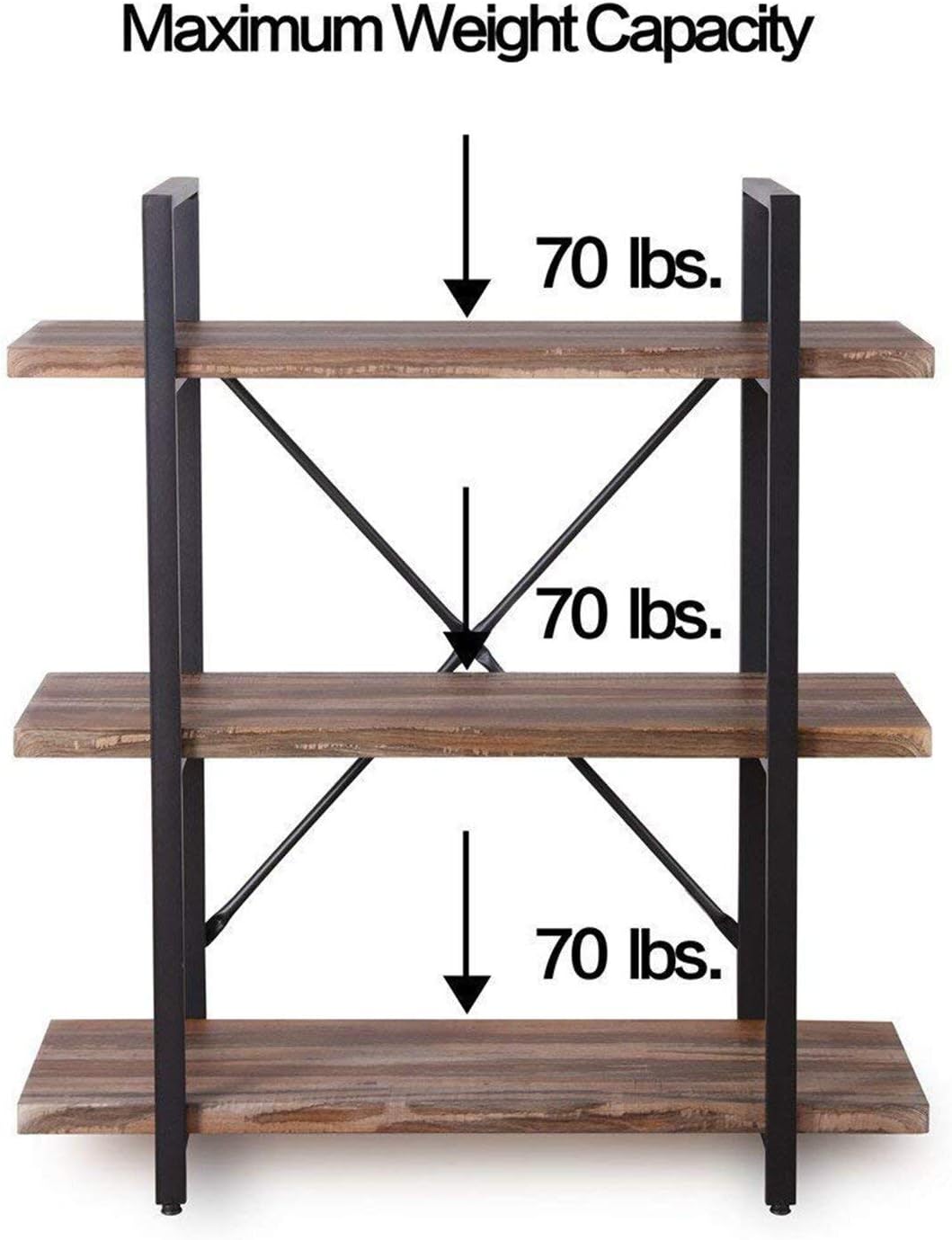 3 Tier Wood and Metal Bookshelf R99769