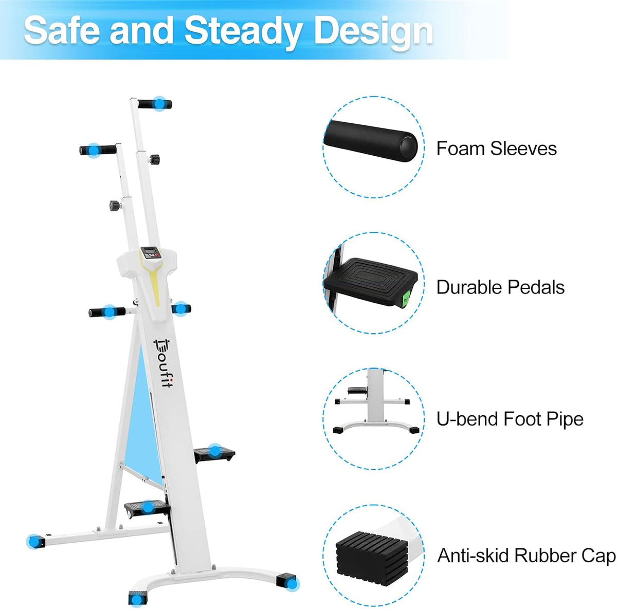 Folding Vertical Climber Exercise Machine with LCD Monitor Q692