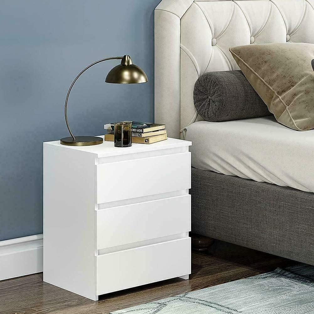 White 3 Drawer Nightstand N447636