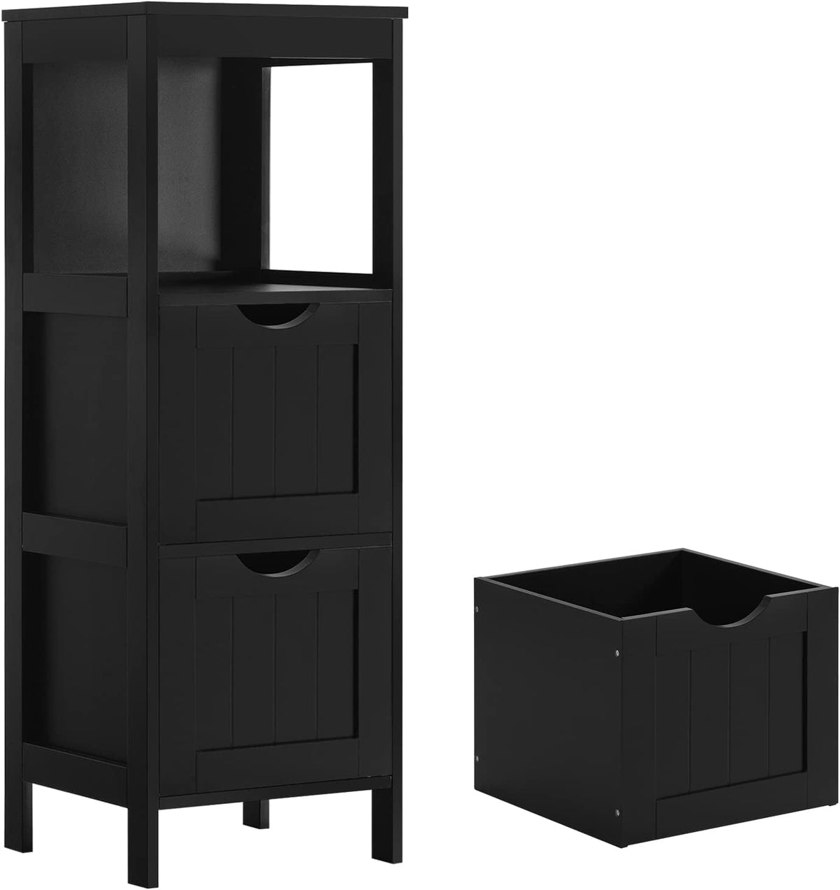 Narrow White Bathroom Storage Cabinet with 3 Removable Drawers M2271