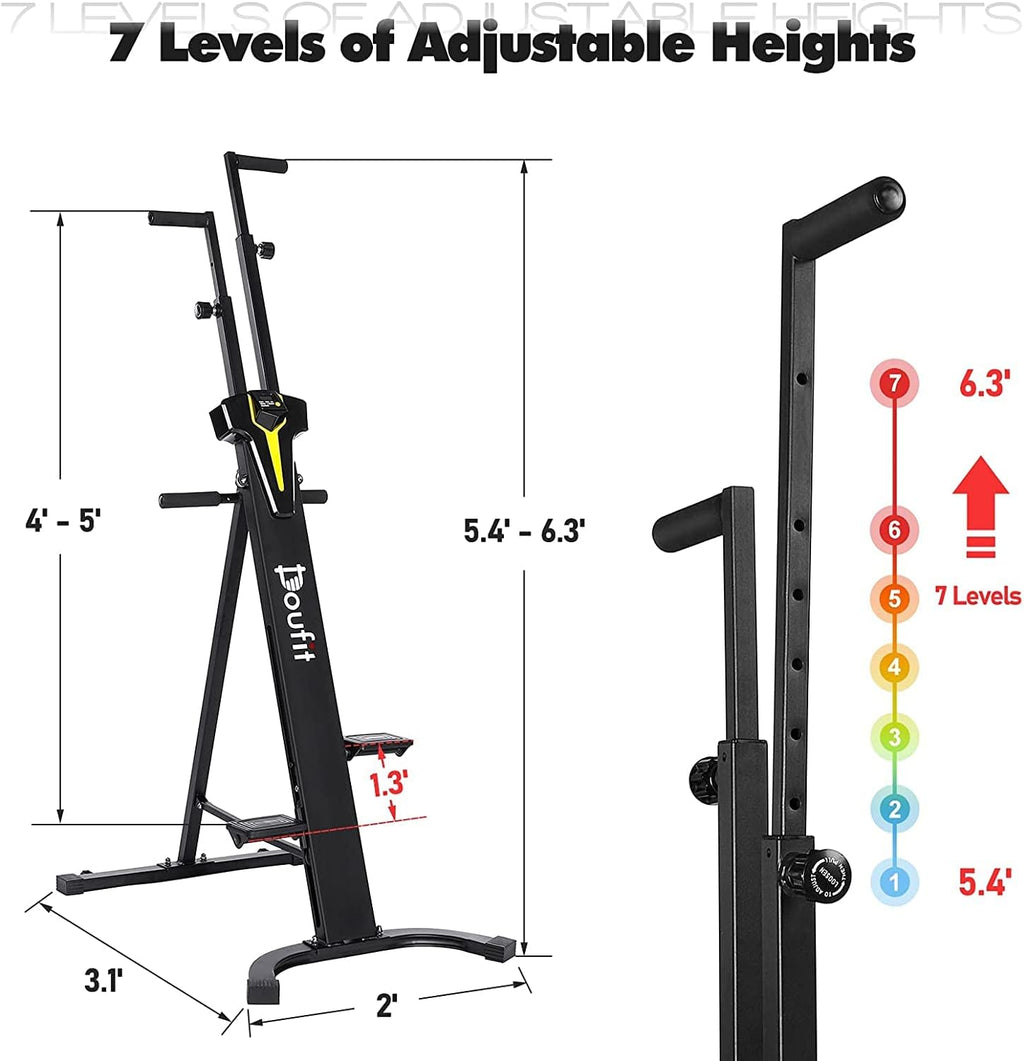 Folding Vertical Climber Exercise Machine with LCD Monitor Q692