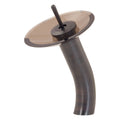 Oil Rubbed Bronze Vessel Faucet with Brown Glass X417704