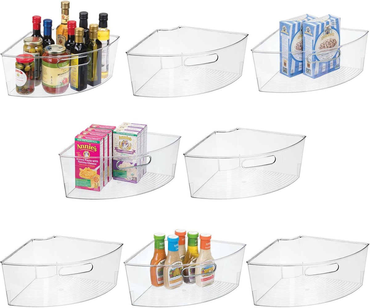 Plastic Lazy Susan Storage Turntable Organizer Bins 8 Pack Smoke Gray Y1073